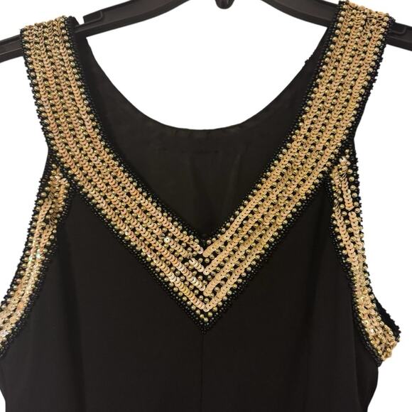 Alyce Designs Black Beaded Halter Neck Gown – Labeled 8, Fits Like 2 Y2K Glam - Picture 9 of 11